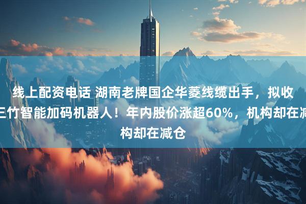 线上配资电话 湖南老牌国企华菱线缆出手，拟收购三竹智能加码机器人！年内股价涨超60%，机构却在减仓
