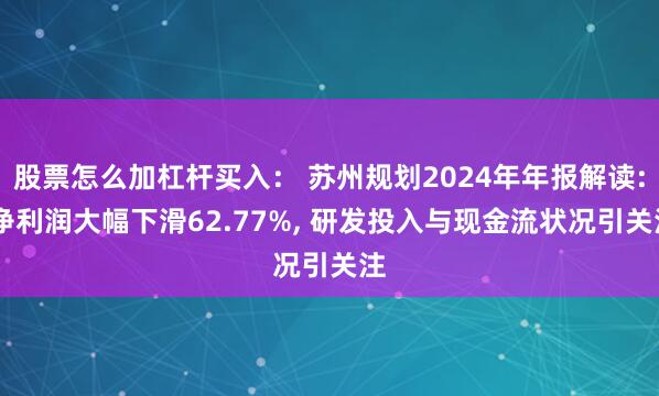 股票怎么加杠杆买入： 苏州规划2024年年报解读: 净利润大幅下滑62.77%, 研发投入与现金流状况引关注